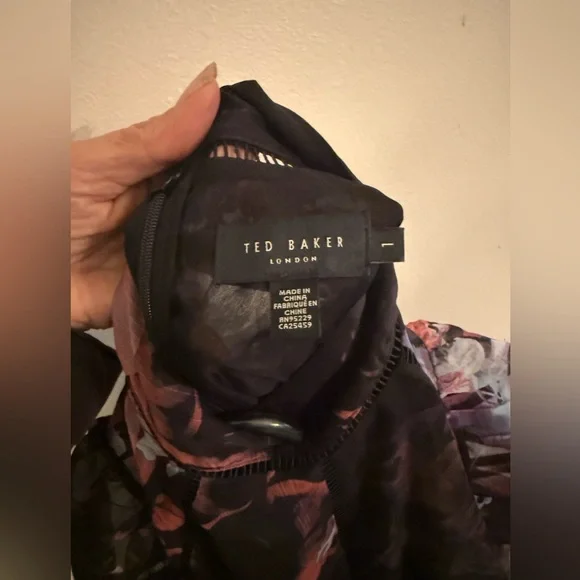 Ted Baker Black Floral Sheer Blouse - Picture 10 of 14